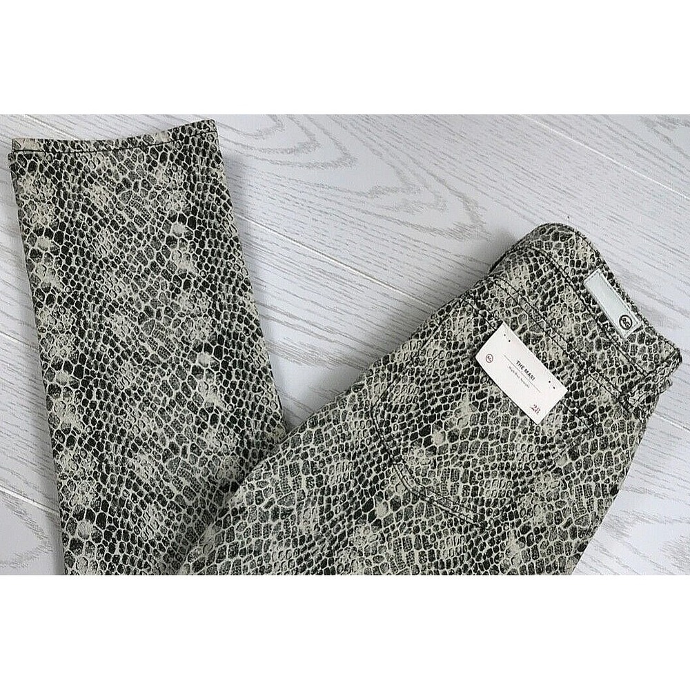New Adriano Goldschmied Snakeskin Jeans Women 28 The Mari High Rise Straight